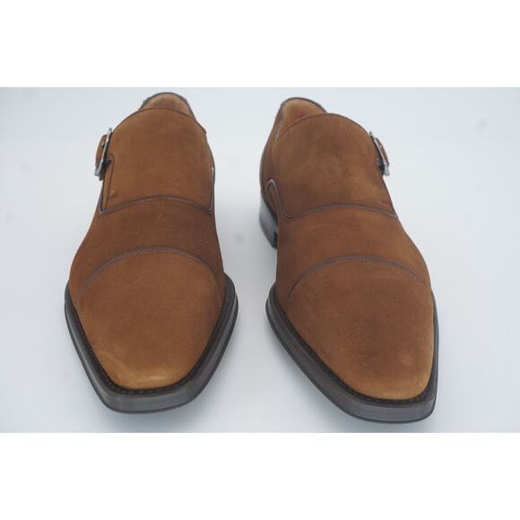 Magnanni Brown Suede Monk Strap Slip On Loafers Size 8  display picture 2